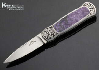 Warren Osborne Custom Knife Charoite Interframe Lockback Engraved by Christy George 4410