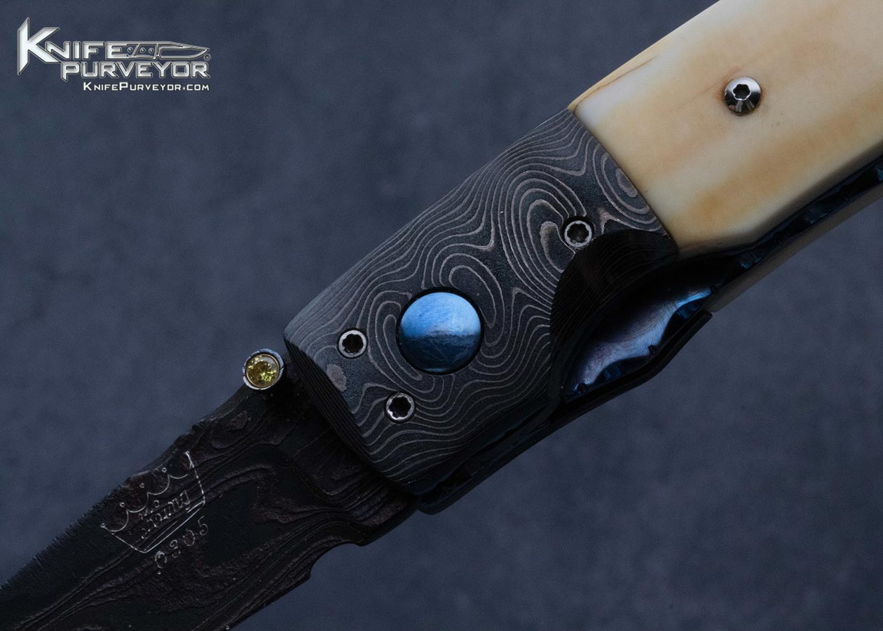 Bill King Custom Knife Mammoth and Damascus Linerlock - Image 2
