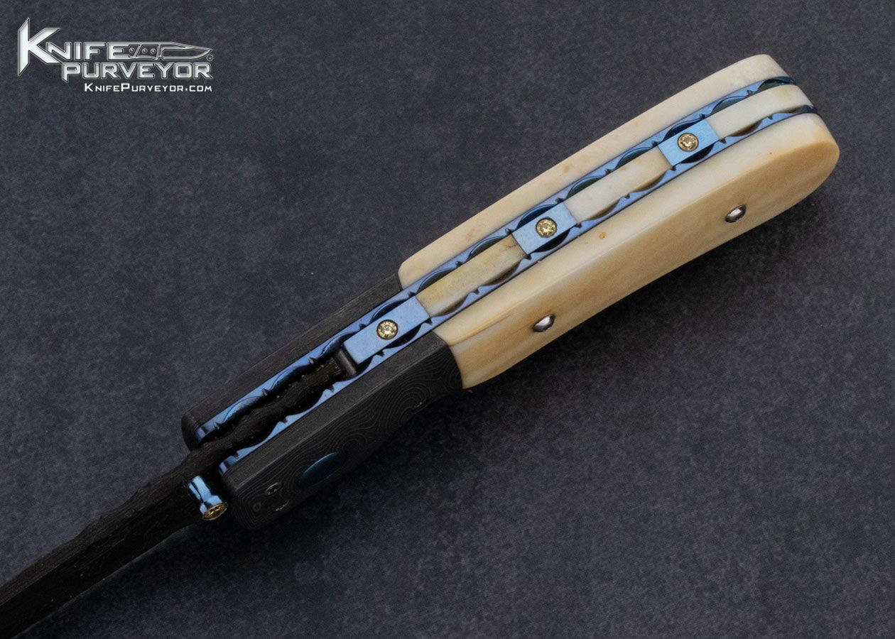 Bill King Custom Knife Mammoth and Damascus Linerlock - Image 6