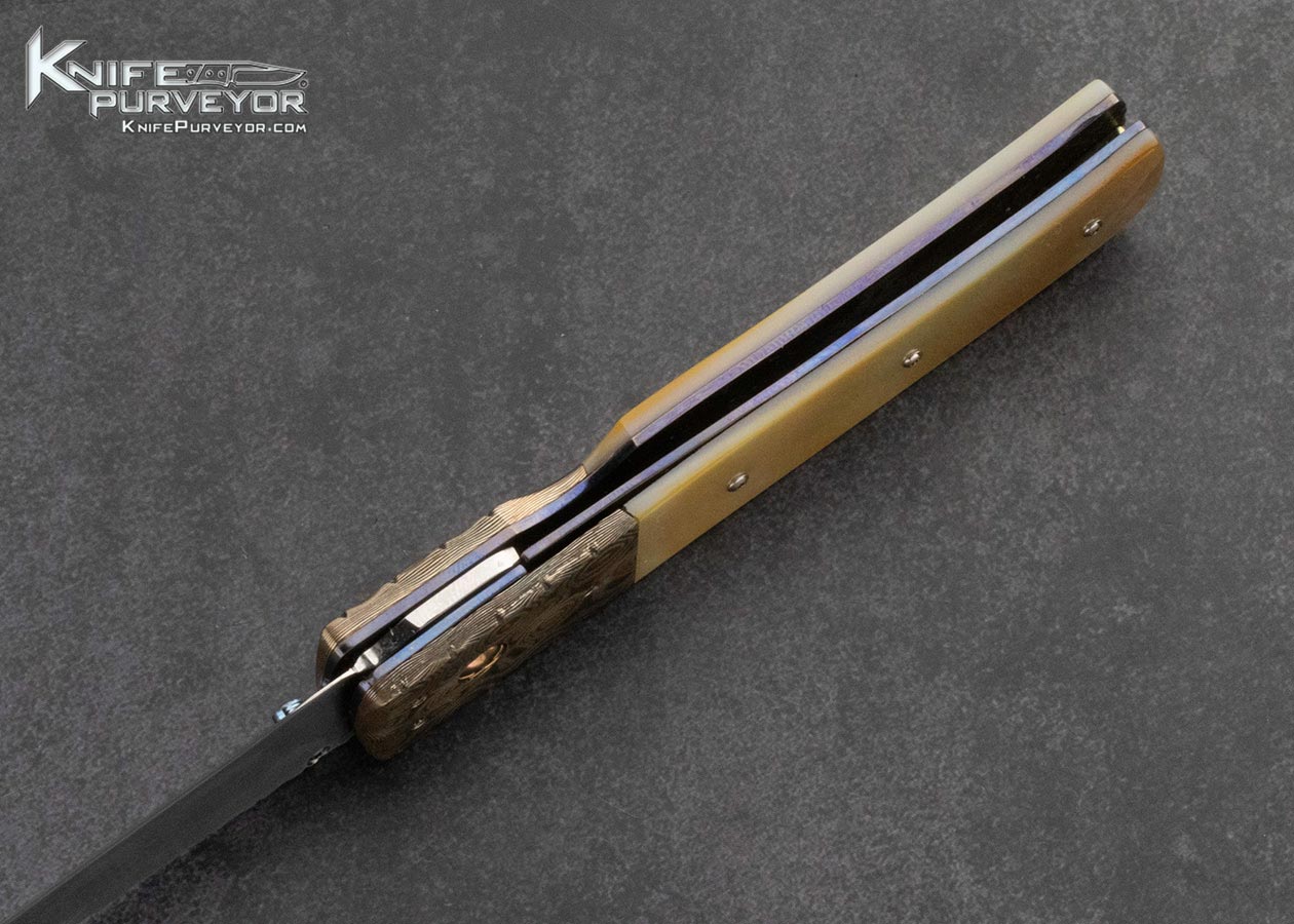 Bill King Custom Knife Mokume and South Sea Gold Lip Pearl Linerlock - Image 6