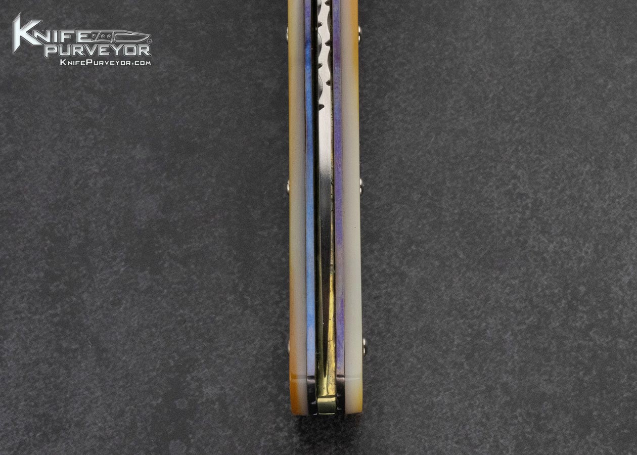 Bill King Custom Knife Mokume and South Sea Gold Lip Pearl Linerlock - Image 7