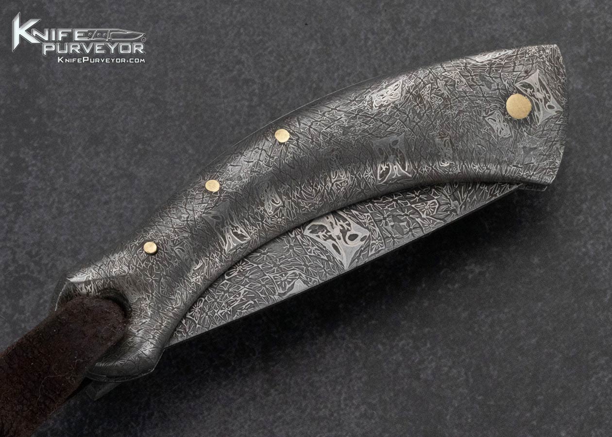 Hank Knickmeyer Custom Knife Sole Authorship Mosaic Damascus Slipjoint Folder - Image 3