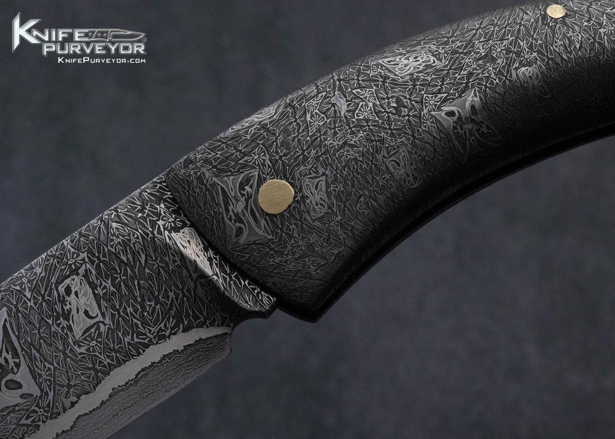 Hank Knickmeyer Custom Knife Sole Authorship Mosaic Damascus Slipjoint Folder - Image 2