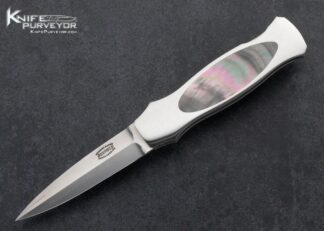 Jack Busfield Custom Knife Black Lip Tahitian Pearl Interframe Lockback Dagger 15929