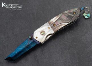 Suchat Jangtanong Custom Knife Multi Pearl and Damascus Linerlock 16025