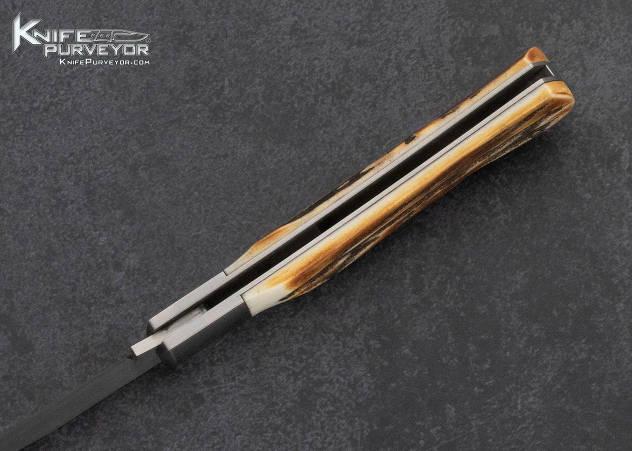 Tim Britton Custom Knife Clip Point Sambar Stag Lockback 15927