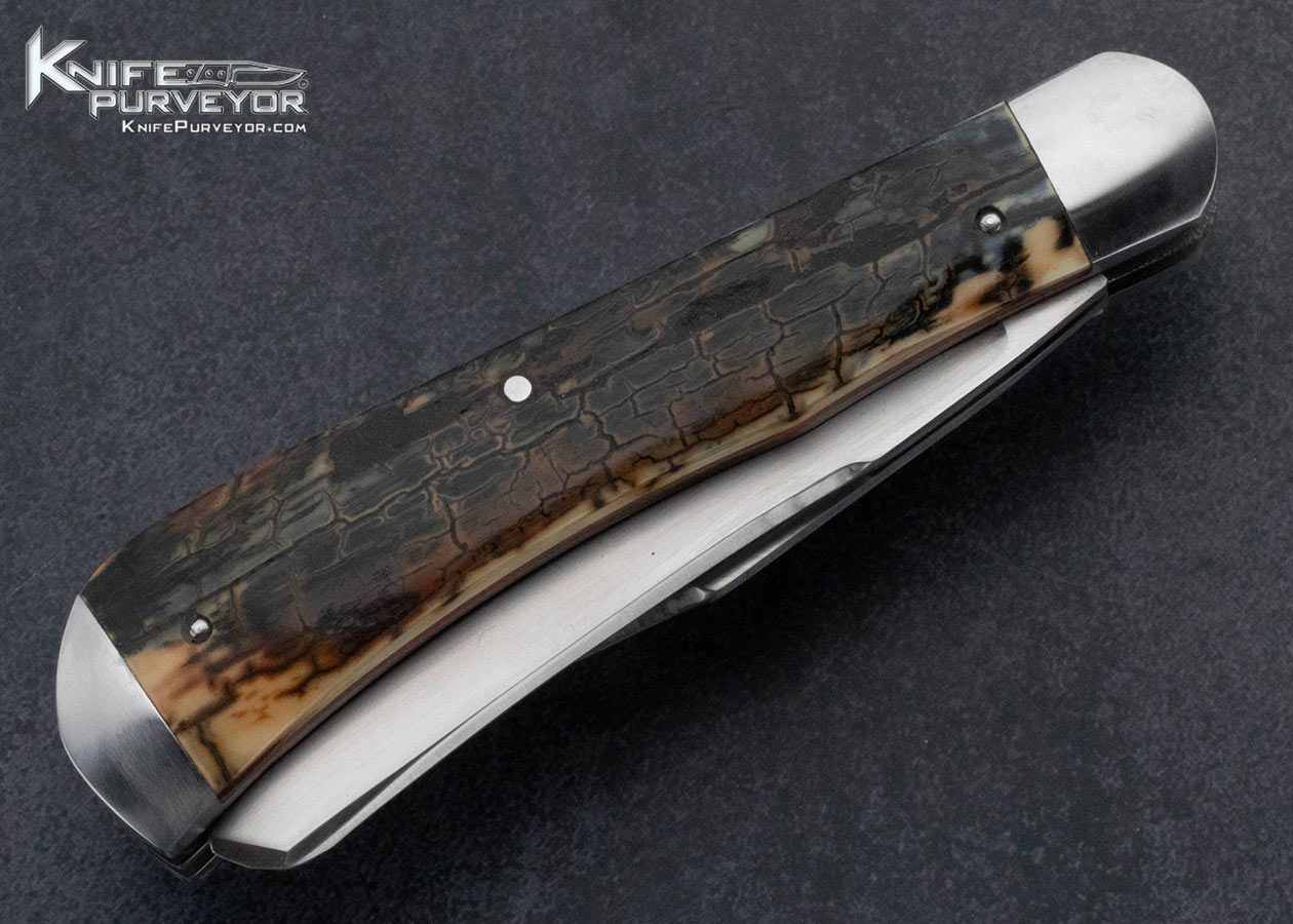 Wendell-Halfmann-Custom-Knife-2-Bladed-Mammoth-Slip-Joint-with-Half-Stops-15832