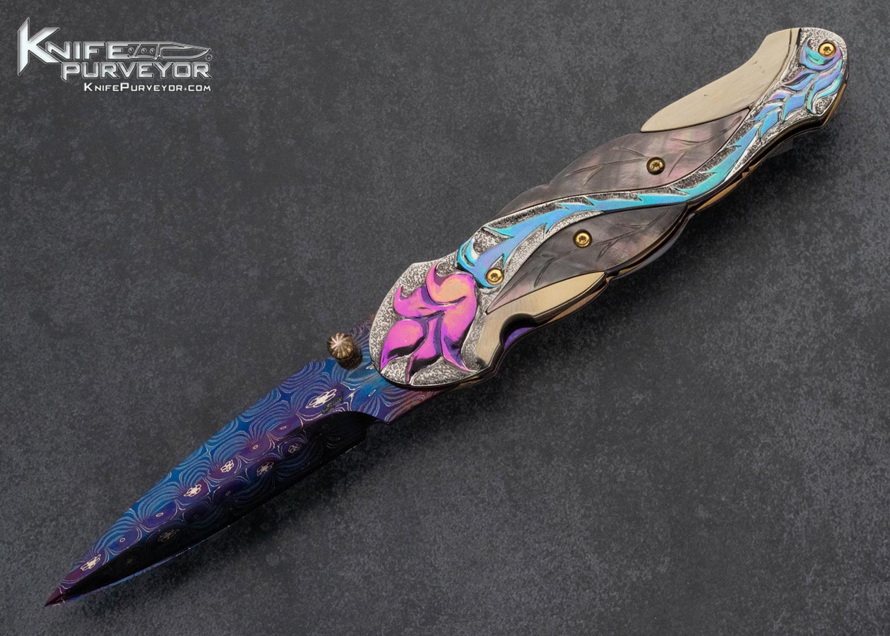 Suchat Jangtanong Custom Knife Multi Pearl and Damascus Linerlock 16041