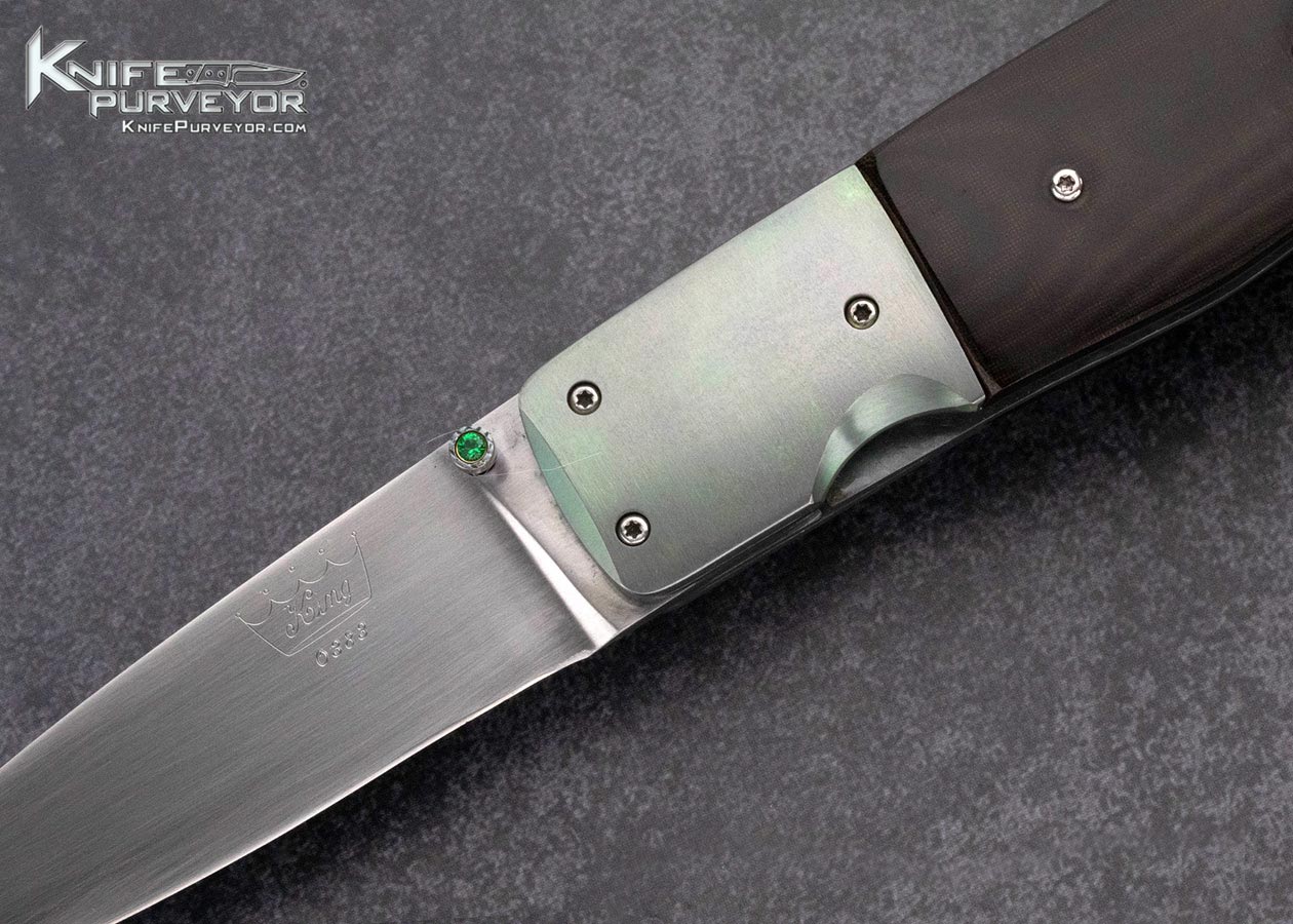 Bill King Custom Knife Anodized Titanium and Micarta Linerlock - Image 2