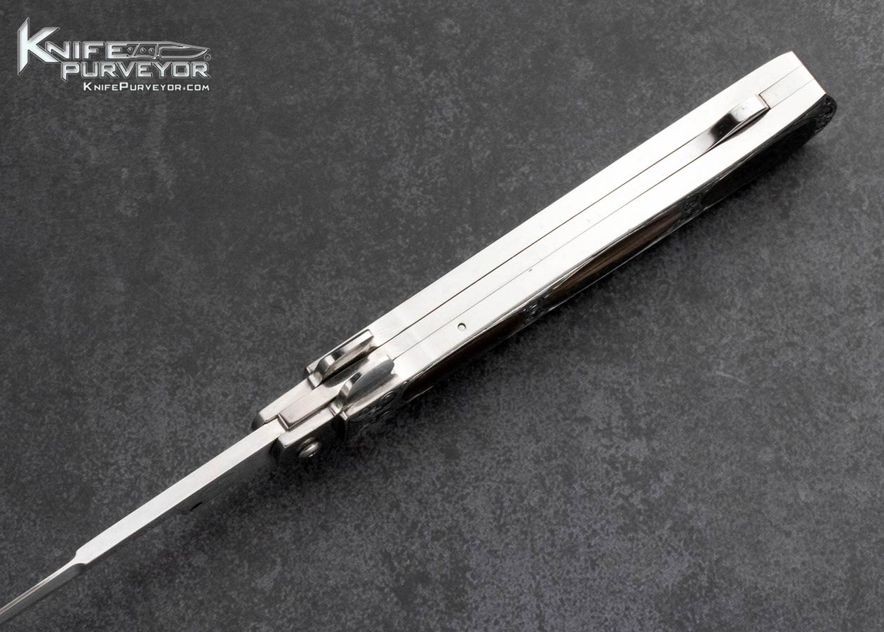 Chuck Stewart Custom Knife Fred Harrington Engraved Buffalo Horn Automatic Lockback - Image 5