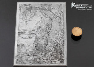 Dan Wilkerson Original Hand Engraved Zinc Art Plate Fish and Face 16554