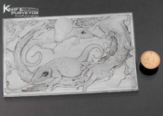 Dan Wilkerson Original Hand Engraved Zinc Art Plate Lizards Circle 16550