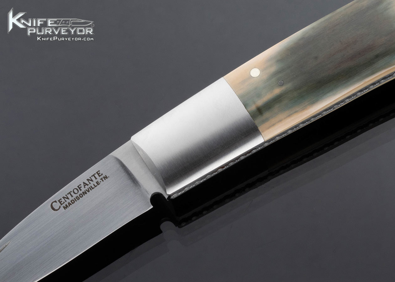 Frank Centofante Custom Knife Blue Mammoth Lockback - Image 2