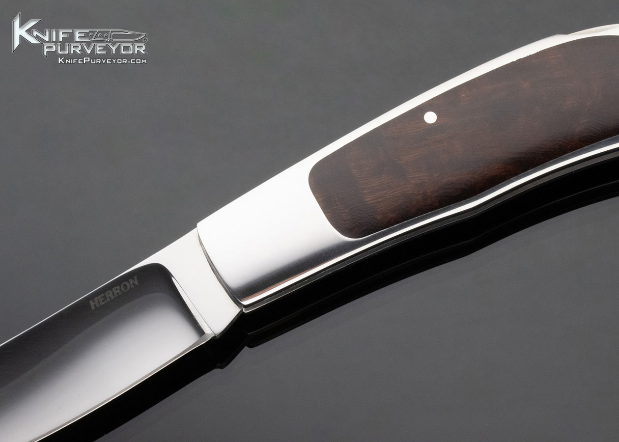 George Herron Custom Knife Desert Ironwood Interframe Lockback Folder - Image 2