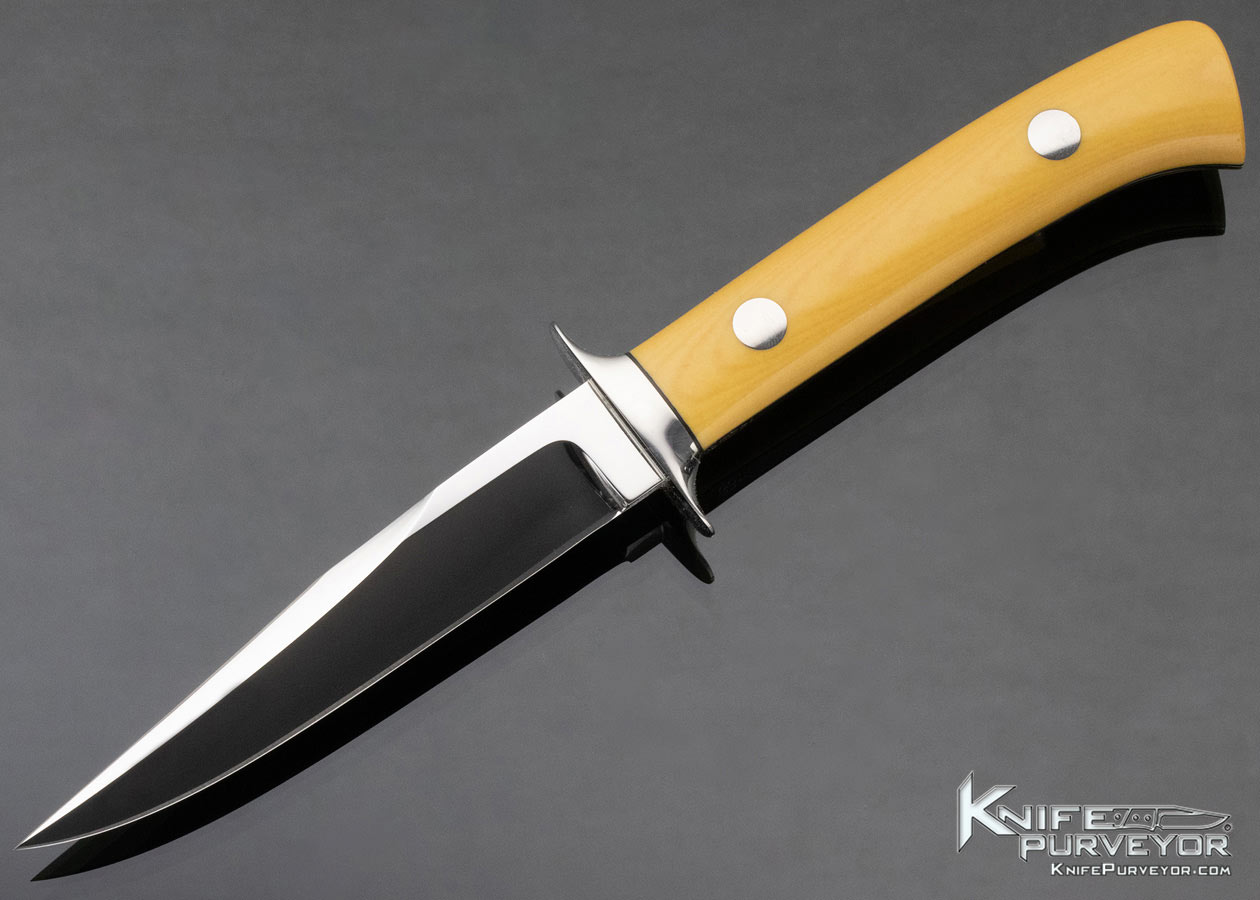 George-Herron-Custom-Knife-Westinghouse-Micarta-Boot-Knife-#1499-No-Sheath-12428-open 12428