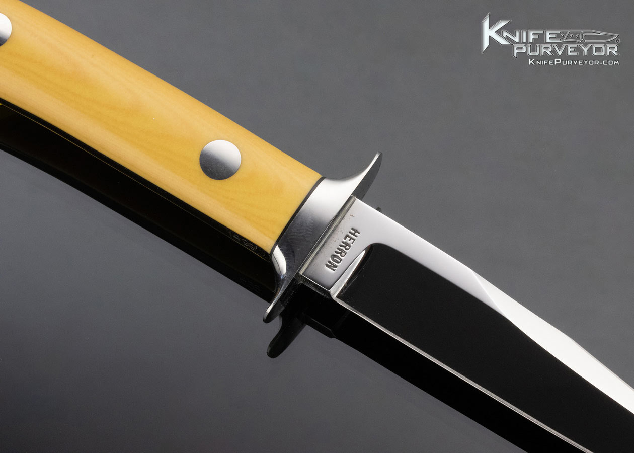 George Herron Custom Knife Westinghouse Micarta Boot Knife #1499 No Sheath - Image 4