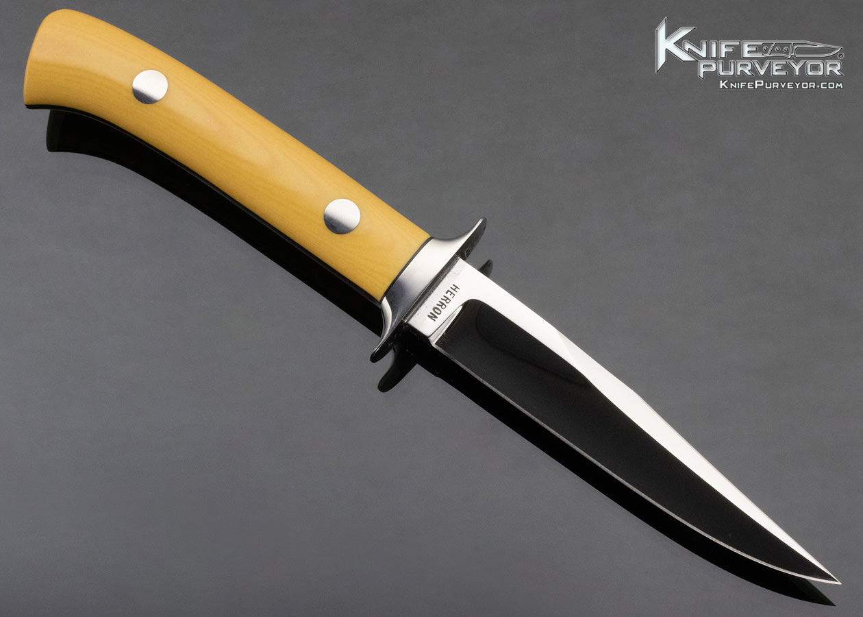 George Herron Custom Knife Westinghouse Micarta Boot Knife #1499 No Sheath - Image 3
