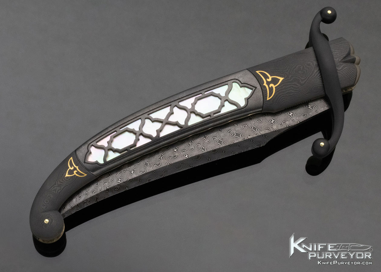 Javier Vogt Custom Knife 2022 Arts in Metal Show Guard Release Automatic Persian Linerlock - Image 3