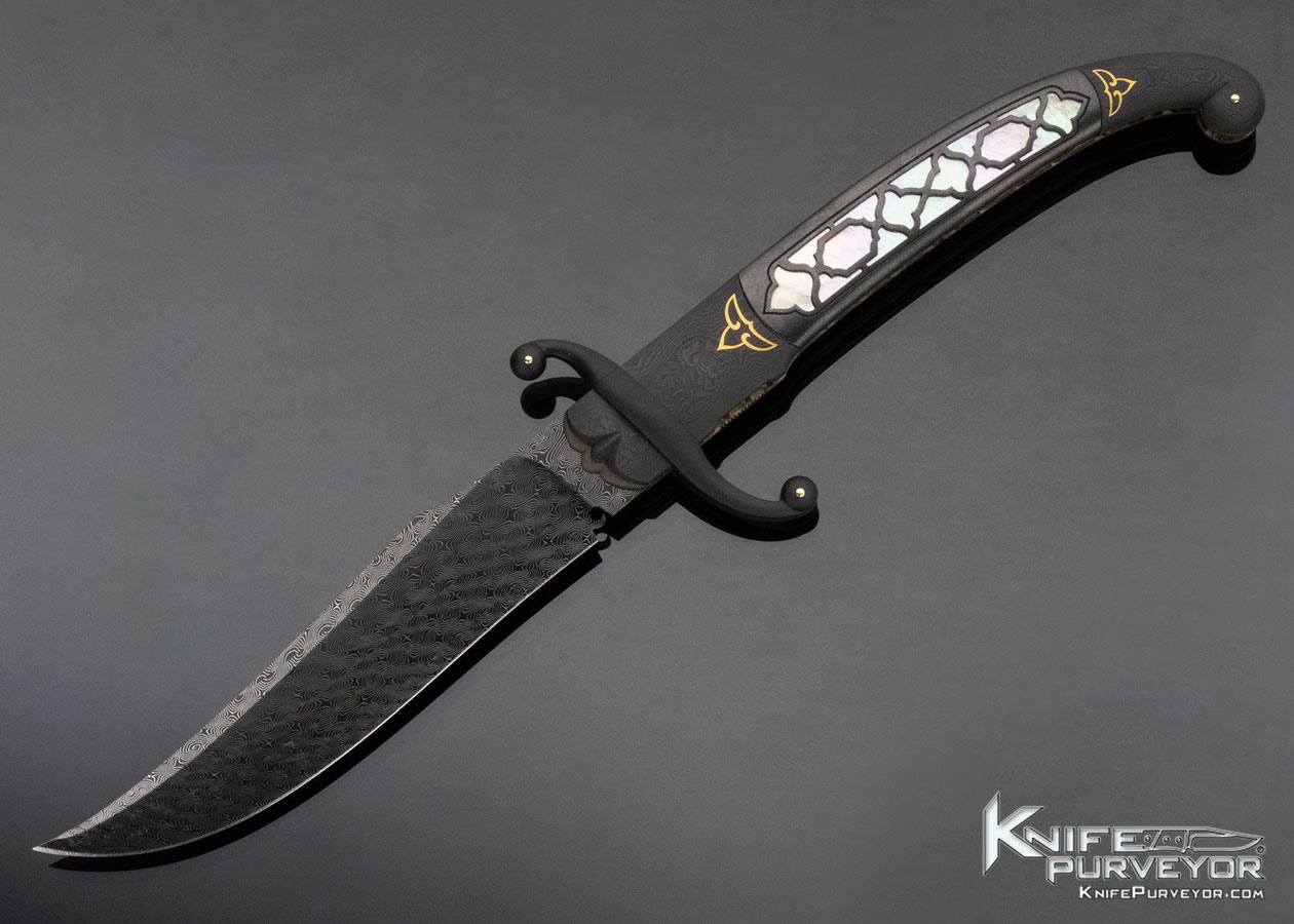 Javier-Vogt-Custom-Knife-2022-Arts-in-Metal-Show-Guard-Release-Automatic-Persian-Linerlock-12783-open 12783