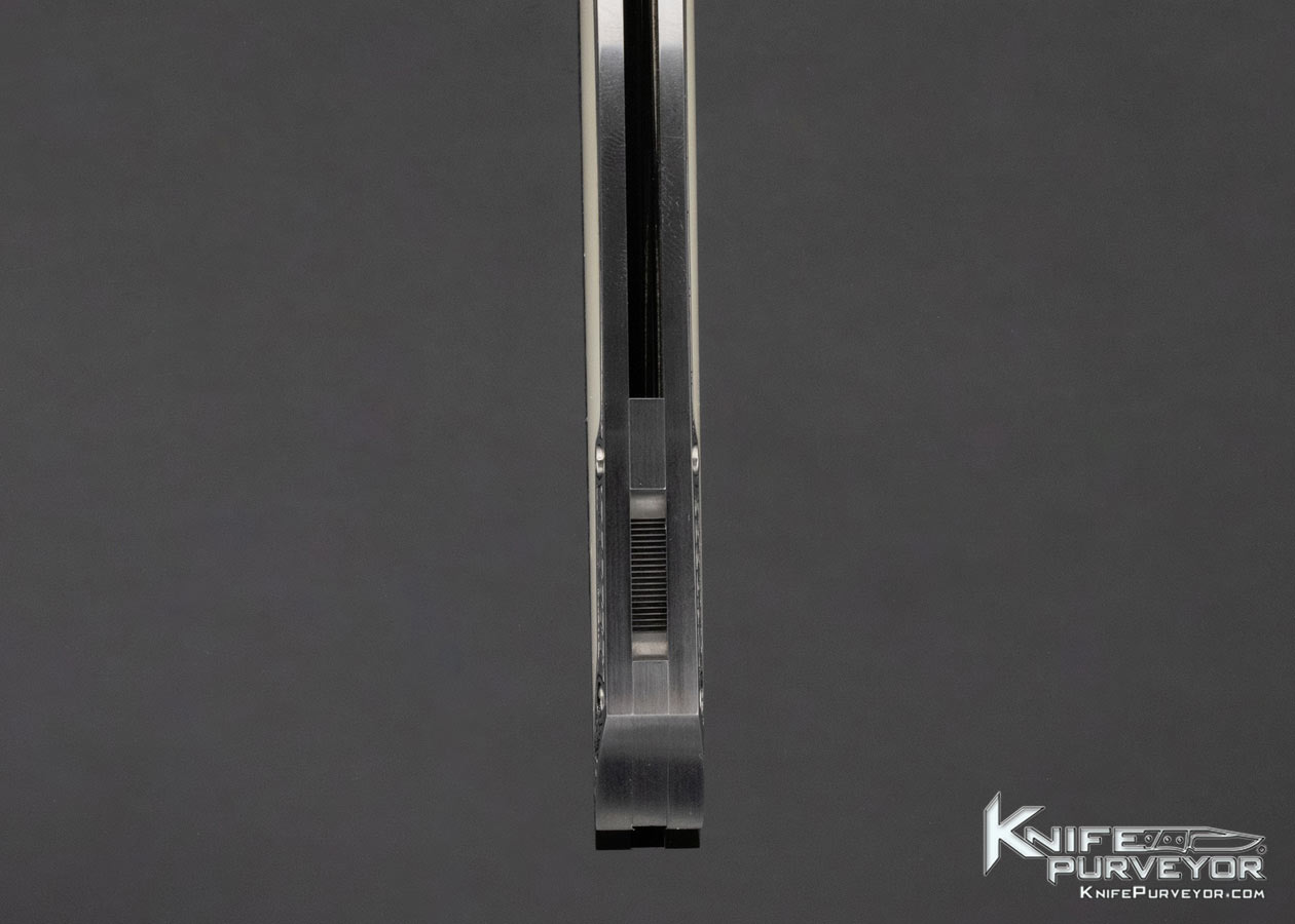 Jeff Harkins Custom Knife Bruce Shaw Engraved 416 Stainless Steel "Gamma" Front Flipper with Mammoth Inlays - Image 8