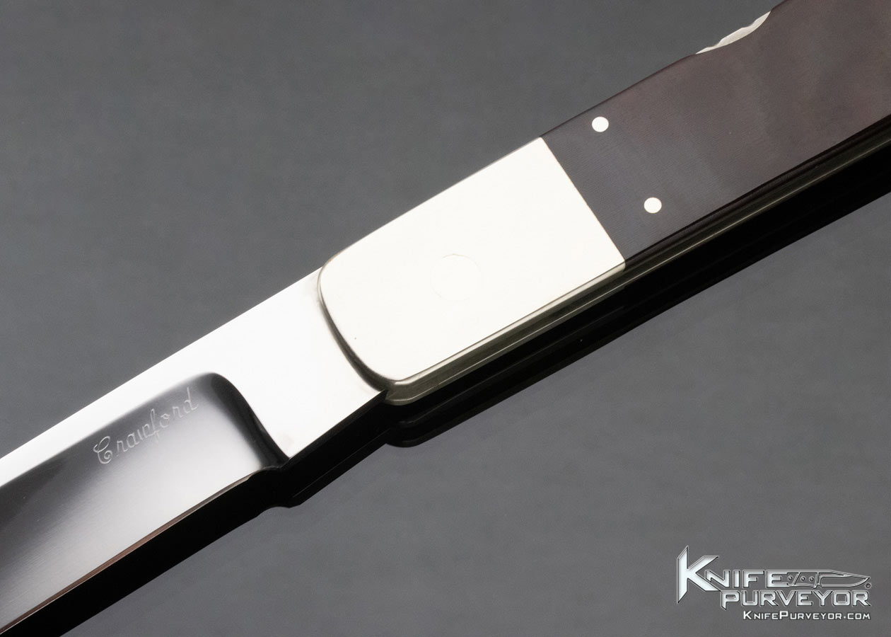 Pat Crawford Custom Knife Micarta and Nickel Silver Giant Lockback - Image 2