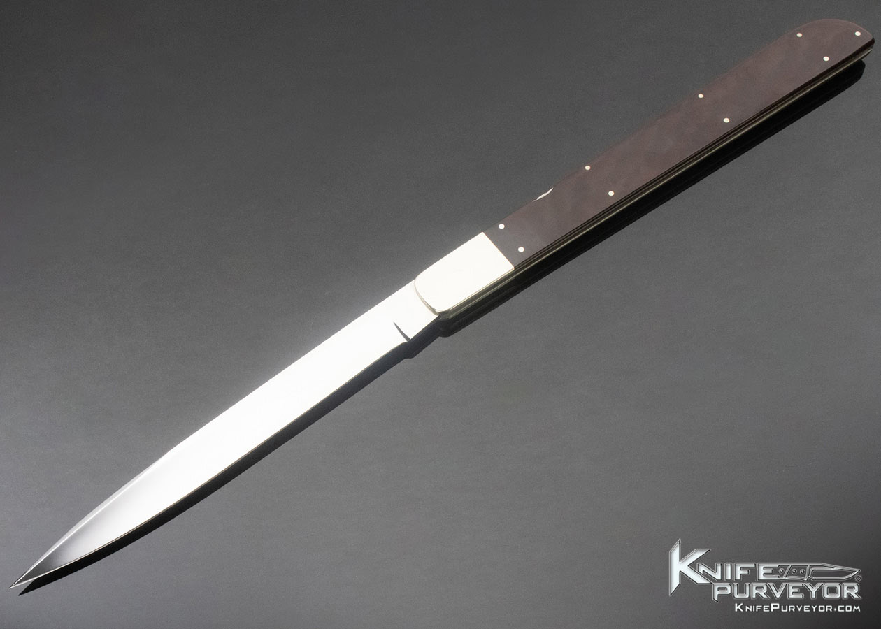 Pat Crawford Custom Knife Micarta and Nickel Silver Giant Lockback 12353