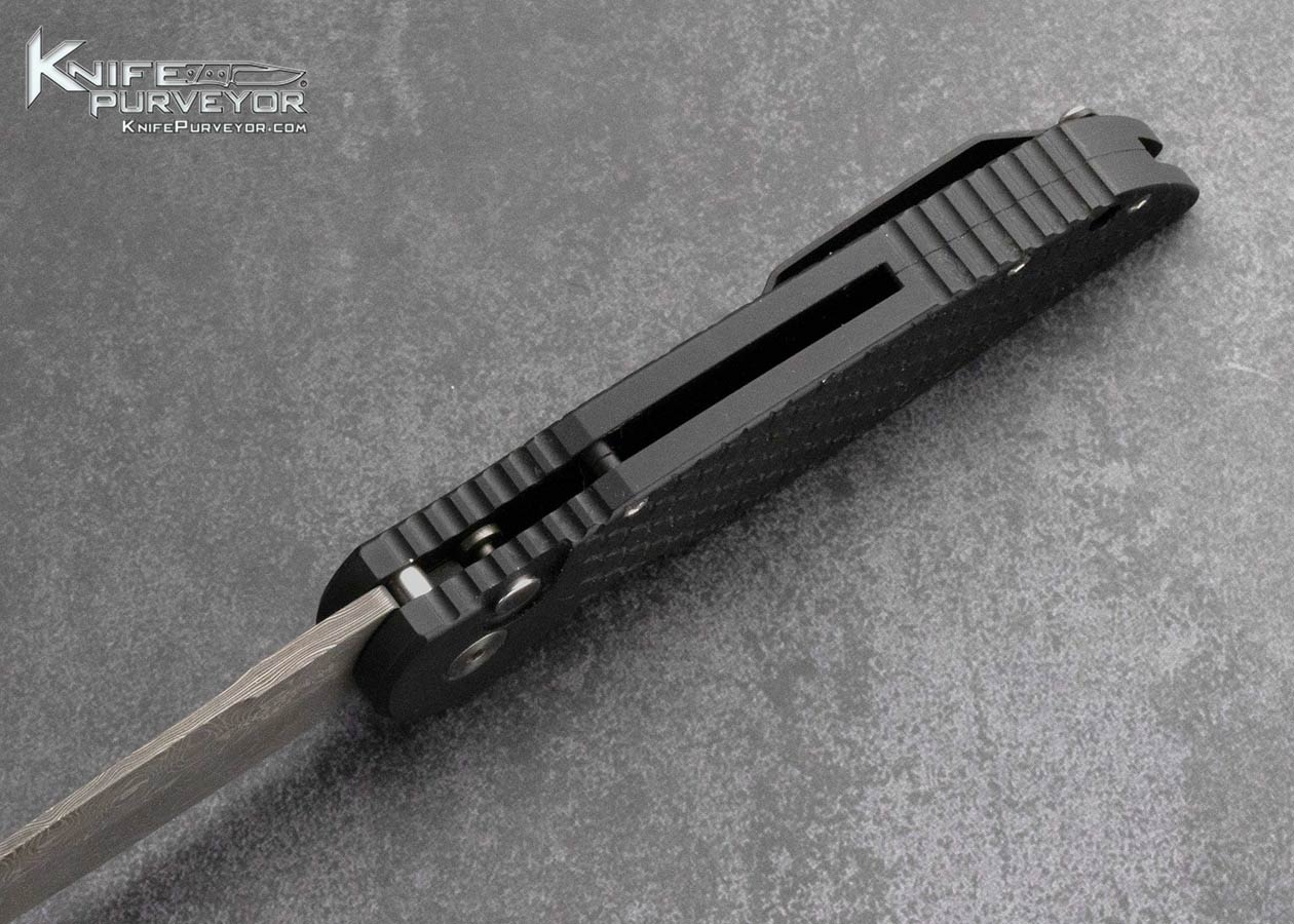 Protech Protech Custom Knife TR-3 X1 Vines and Roses Damascus Black Fish Scale Handle Auto 14 of 50 - Image 6