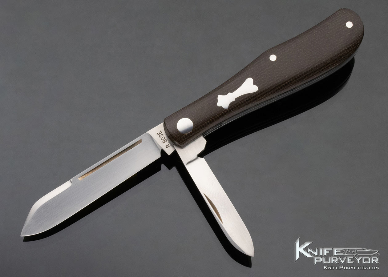 Reese-Bose-Custom-Knife-2-Bladed-Canvas-Micarta-Slipjoint-12754-open 12754