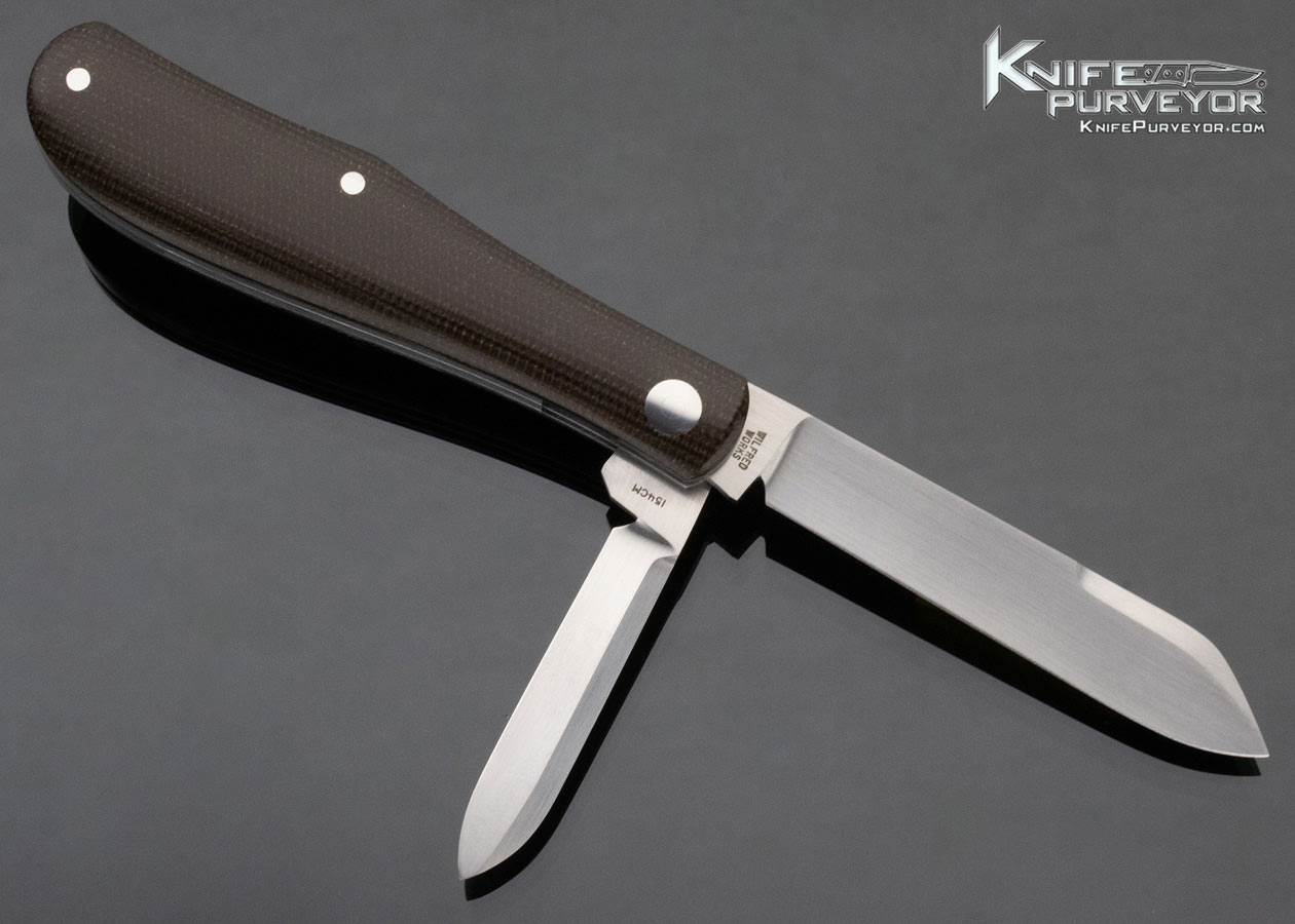 Reese Bose Custom Knife 2 Bladed Canvas Micarta Slipjoint - Image 3