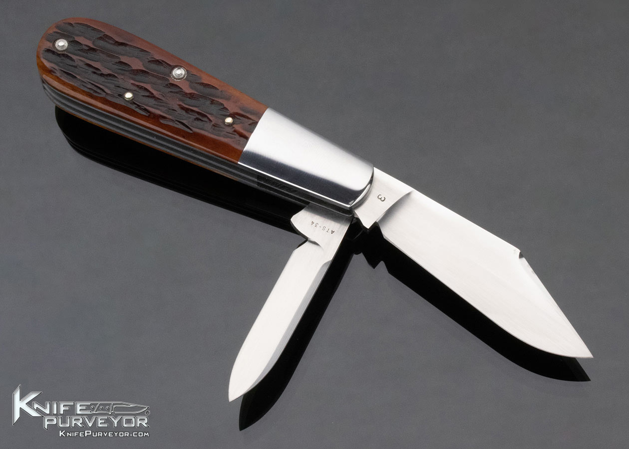 Reese Bose Custom Knife 2 Bladed Jigged Bone Barlow Slipjoint #3 - Image 3