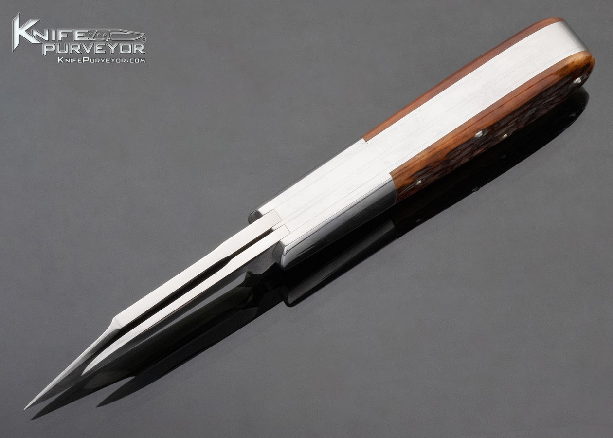 Reese Bose Custom Knife 2 Bladed Jigged Bone Barlow Slipjoint #3 - Image 6