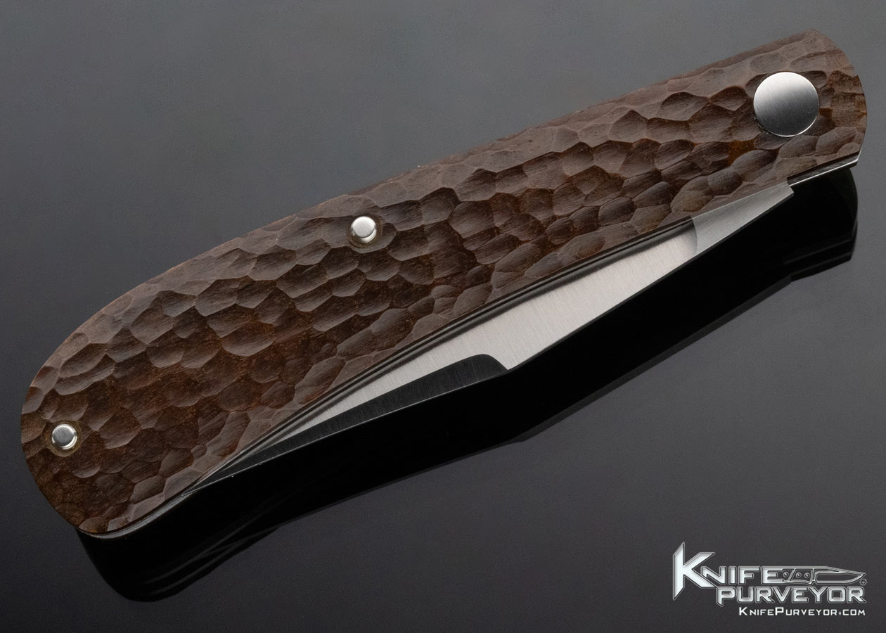 Reese Bose Custom Knife Jigged Bone with Shield Shadow Pattern Slip Joint - Image 5