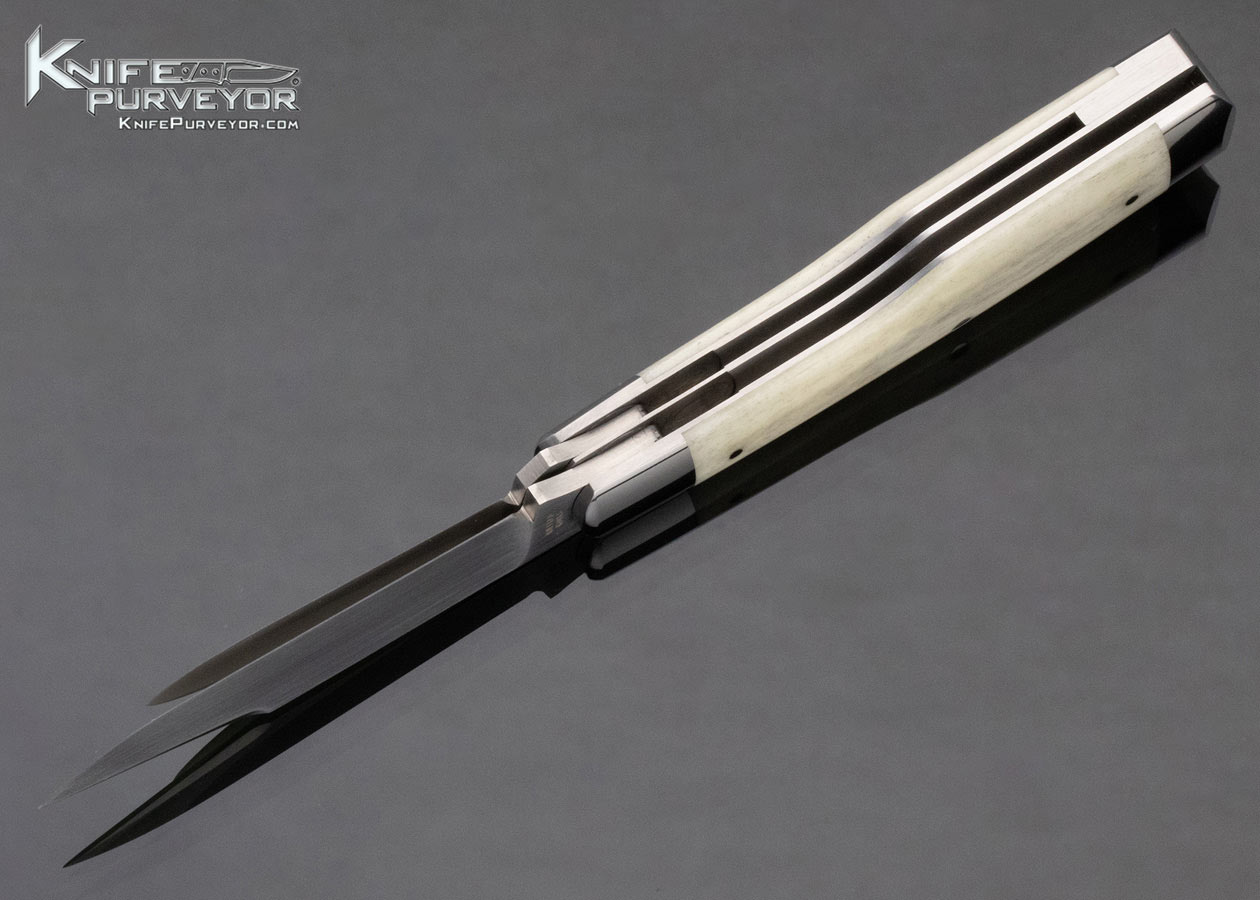 Reese Bose Custom Knife Two Bladed Giraffe Bone Gunstock Slipjoint # 6 - Image 7