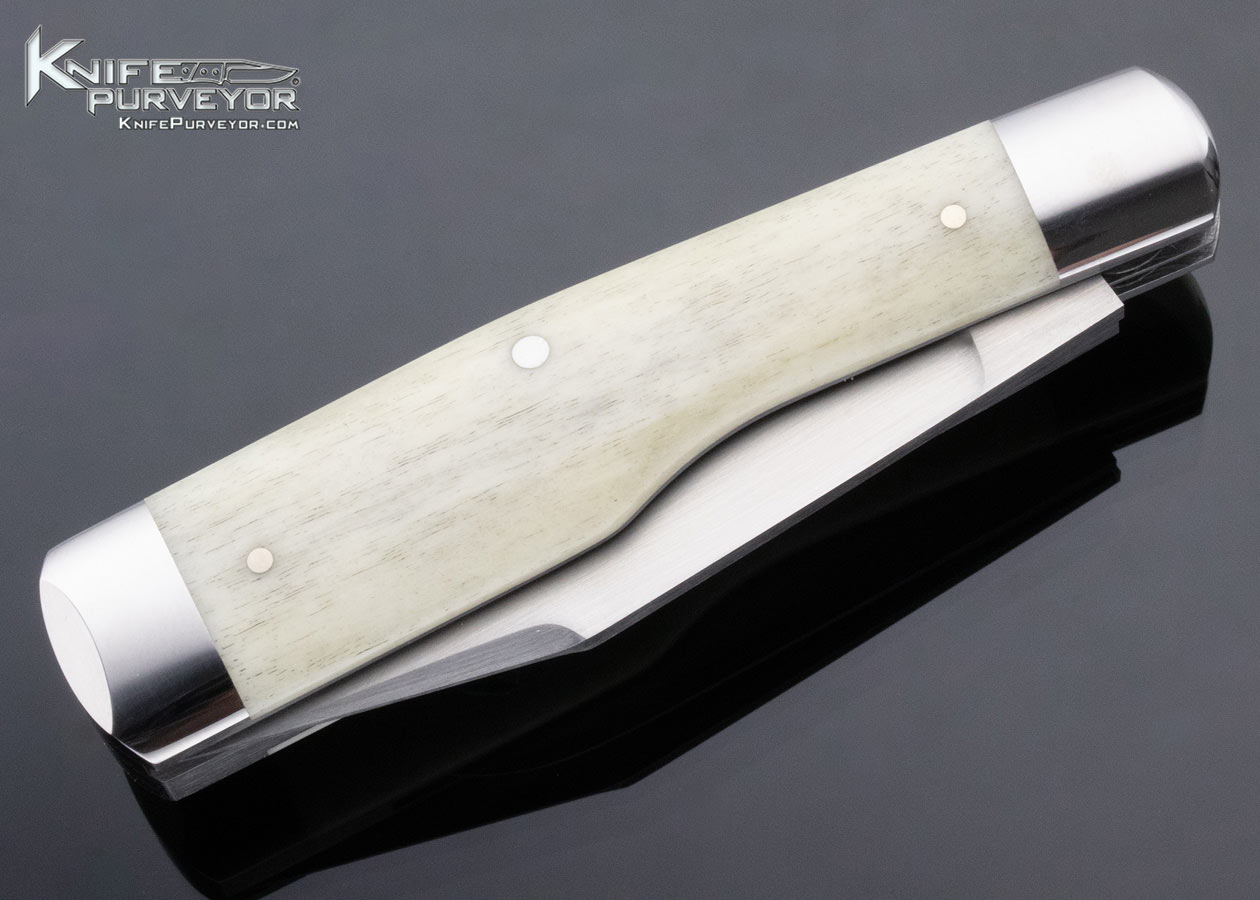 Reese Bose Custom Knife Two Bladed Giraffe Bone Gunstock Slipjoint # 6 - Image 5