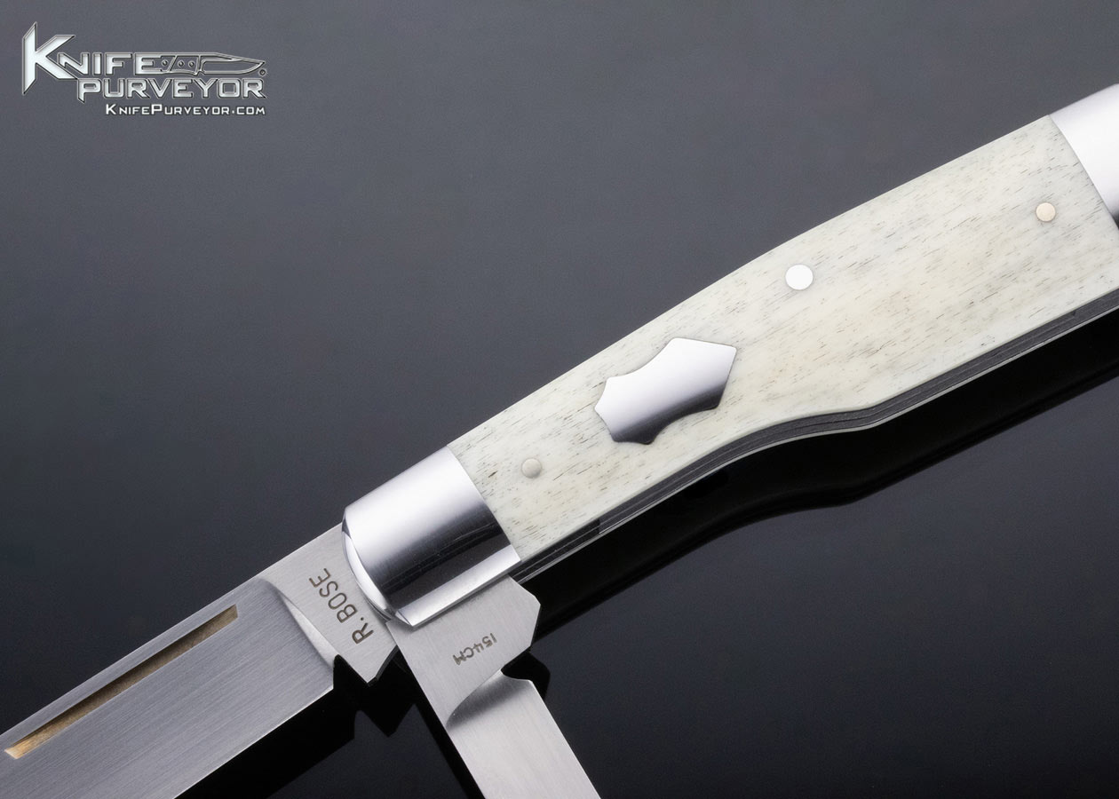Reese Bose Custom Knife Two Bladed Giraffe Bone Gunstock Slipjoint # 6 - Image 2