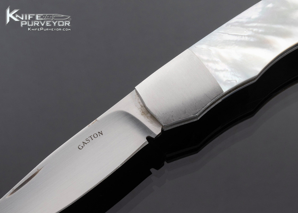 Ron Gaston Custom Knife Mother of Pearl Slip Joint with Half Stop - Image 2