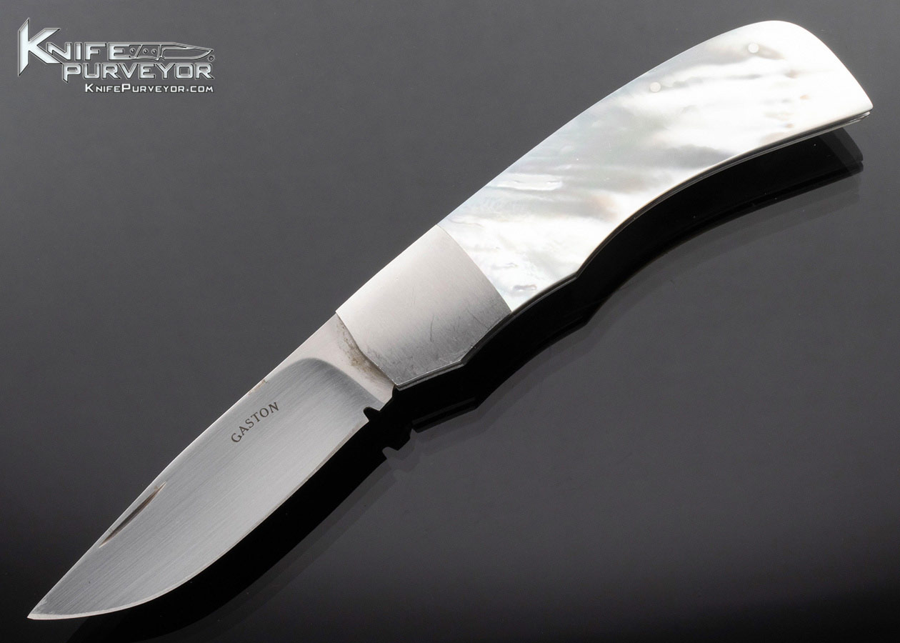 Ron Gaston Custom Knife Mother of Pearl Slip Joint with Half Stop 16199