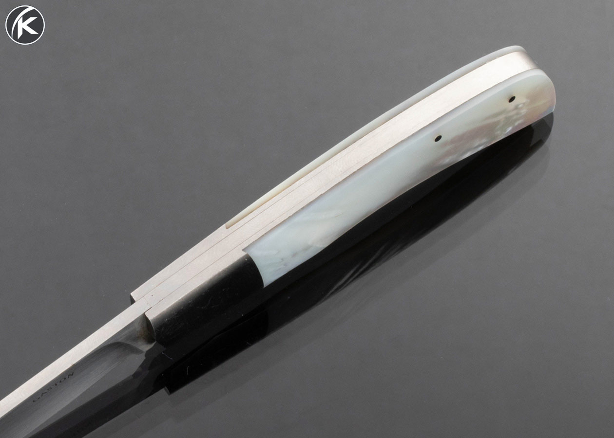 Ron Gaston Custom Knife Mother of Pearl Slip Joint with Half Stop - Image 5