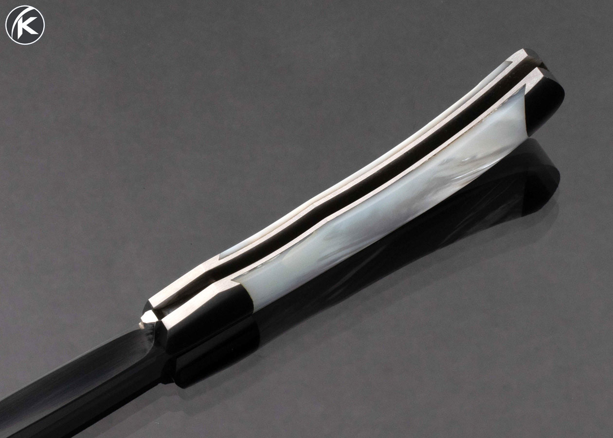 Ron Gaston Custom Knife Mother of Pearl Slip Joint with Half Stop - Image 6