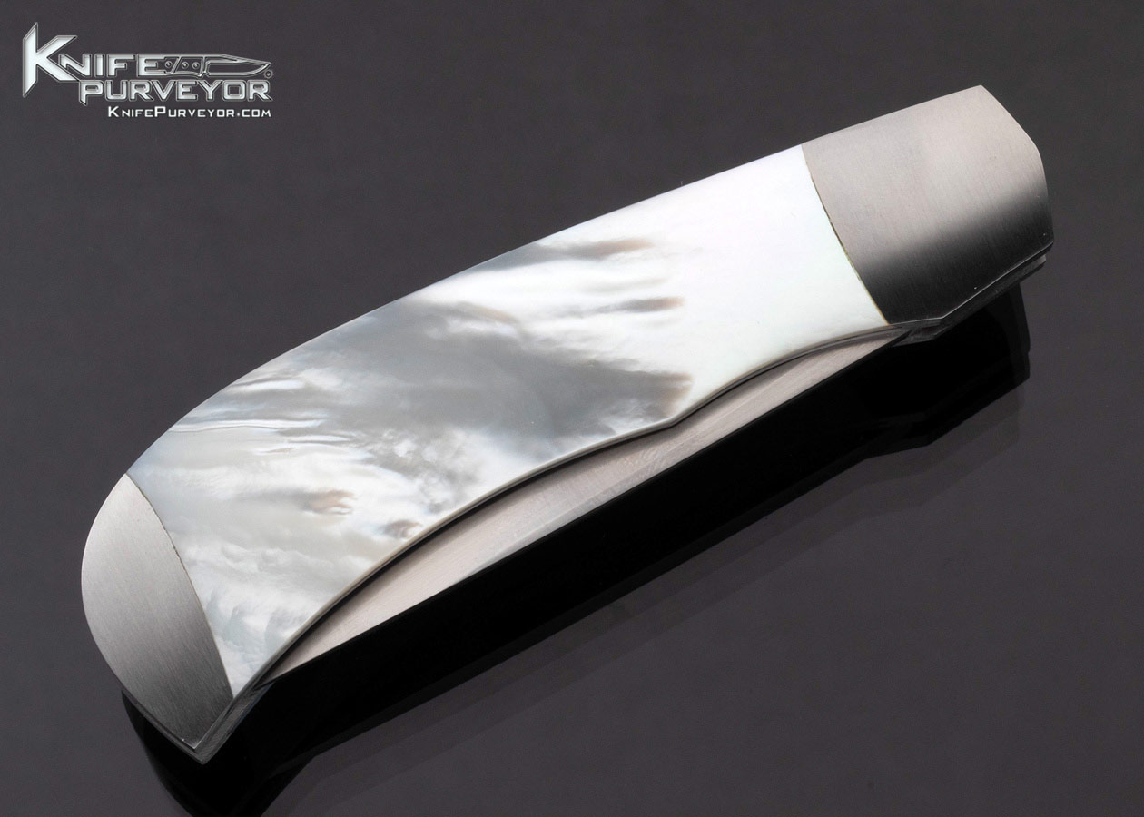 Ron Gaston Custom Knife Mother of Pearl Slip Joint with Half Stop - Image 3
