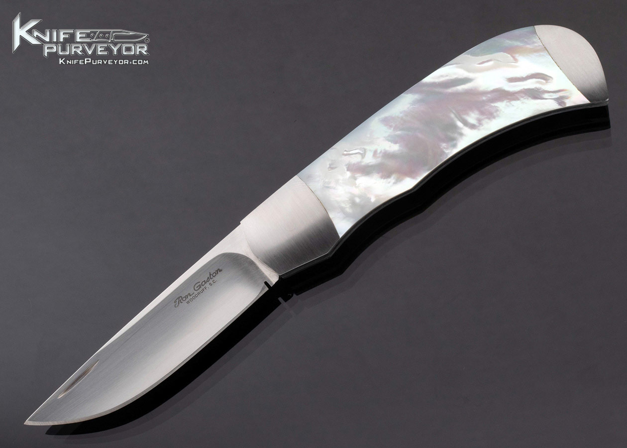 Ron Gaston Custom Knife Mother of Pearl Slip Joint with Half Stop 16200