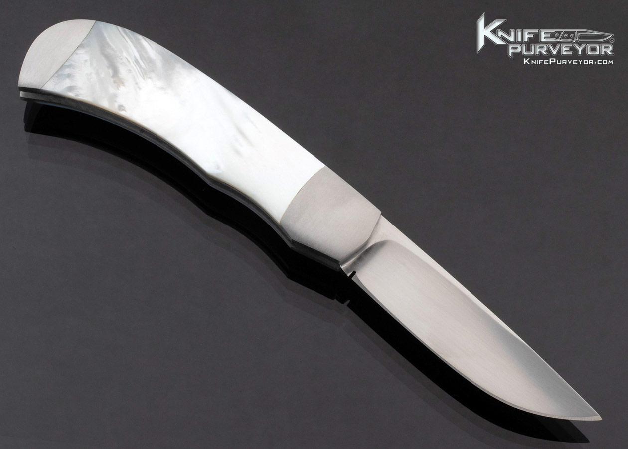 Ron Gaston Custom Knife Mother of Pearl Slip Joint with Half Stop - Image 4