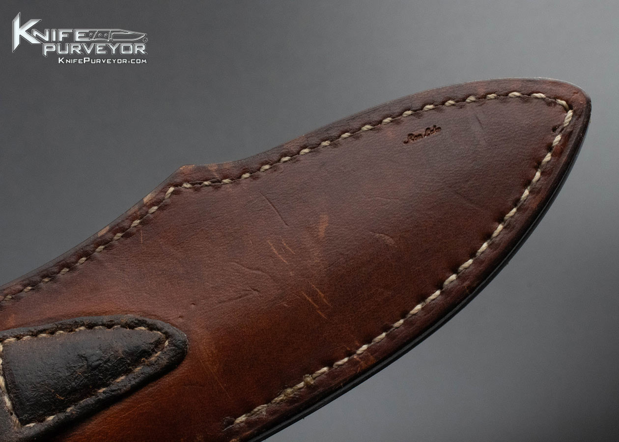 Ron Lake Custom Knife Mammoth Fixed Blade with Leather Sheath Engraved by Ron Skaggs - Image 7