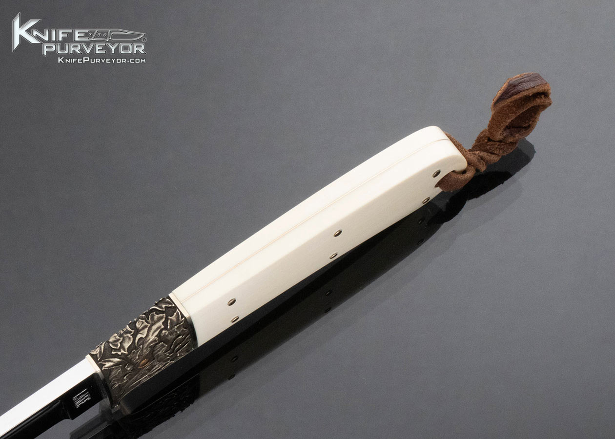 Ron Lake Custom Knife Mammoth Fixed Blade with Leather Sheath Engraved by Ron Skaggs - Image 5