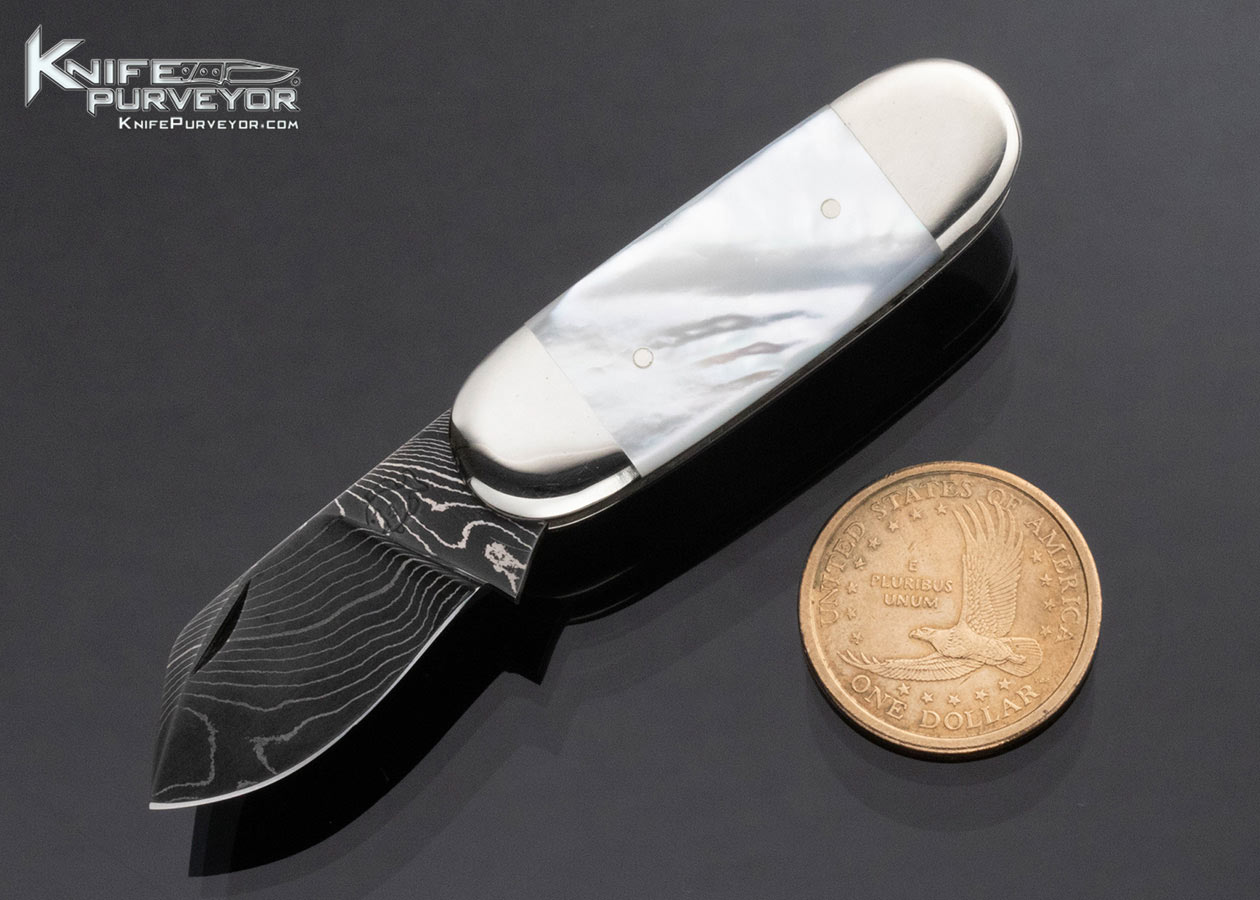 Don Hanson Custom Knife Damascus and Mother of Pearl 
