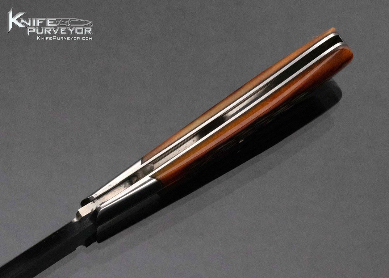 Ray Cover Custom Knife Slip Joint Jigged Amber Bone Stainless Bolsters - Image 5