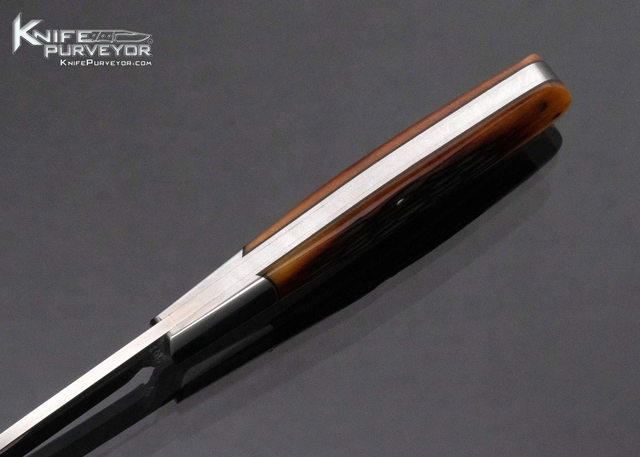 Ray Cover Custom Knife Slip Joint Jigged Amber Bone Stainless Bolsters 15994
