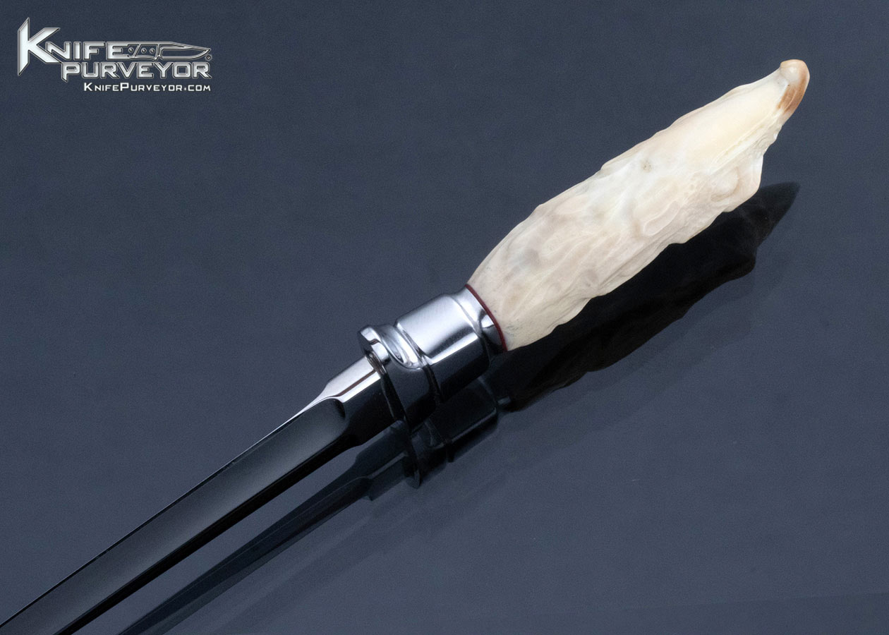 Steve Johnson Custom Knife Miniature Bowie with Carved Mammoth Eagle Handle 16056