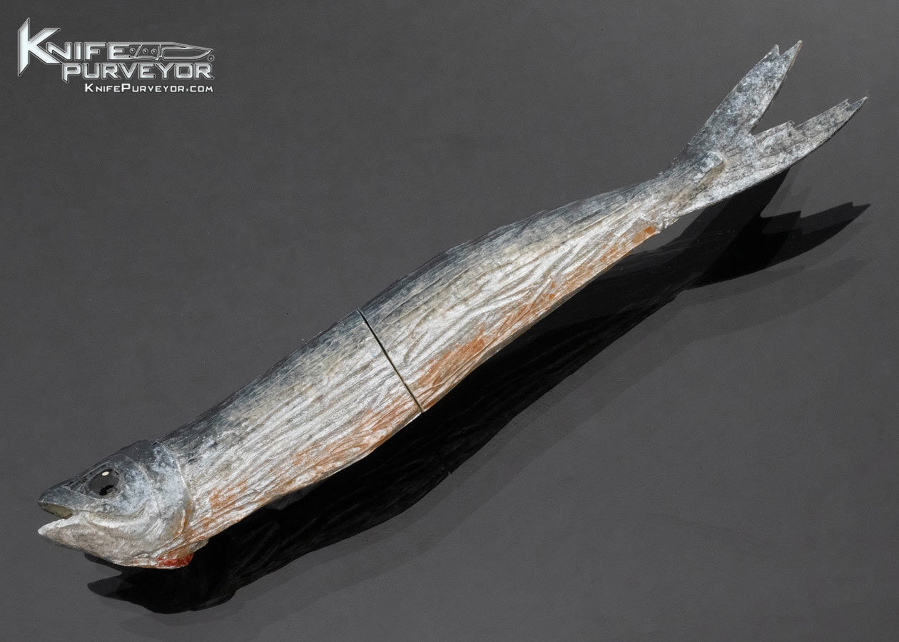 Tsuguo Kurosawa Custom Knife Urume Iwashi Fish Painted and Lacquered Wood Handle