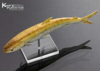 Tsuguo Kurosawa Custom Knife Yellow Silver Fish Painted and Lacquered 16338